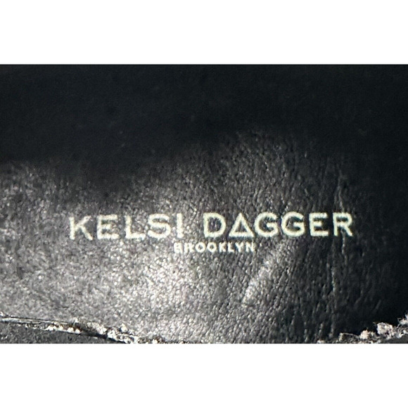 Kelsi Dagger Brooklyn Womens Black Leather Block Heels Ankle Boots Size 7.5 - Picture 8 of 10